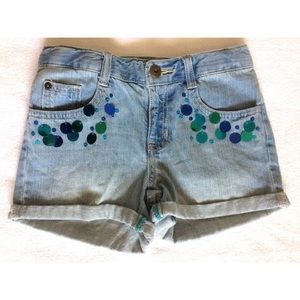 NEW CRAZY 8 Girls Denim Shorts W/ Sequins Size 8